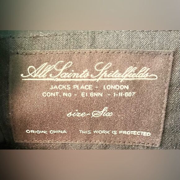 All Saints Trench Coat Black Mabli Mac Wool Jacket - Good Used Condition Size 6 - Picture 4 of 9